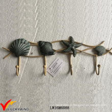 Seashell vintage metal handmade ganchos decorativos de parede